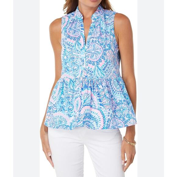 Lilly Pulitzer Tops - Lilly Pulitzer Novella Ruffle Hem Top